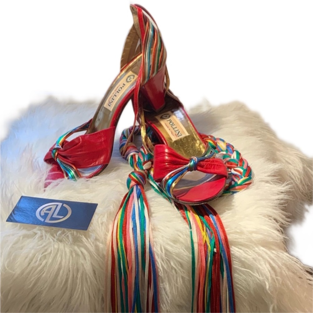 Pollini Vintage Red Italian Pumps & Belt